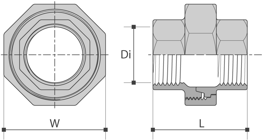 Raccord union femelle/femelle Raccord union femelle/femelle